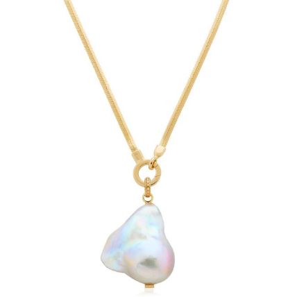 Doina Baroque Pearl and Alta Textured Necklace
